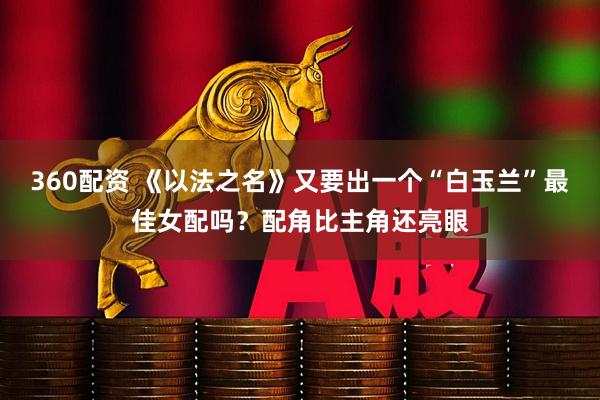 360配资 《以法之名》又要出一个“白玉兰”最佳女配吗？配角比主角还亮眼